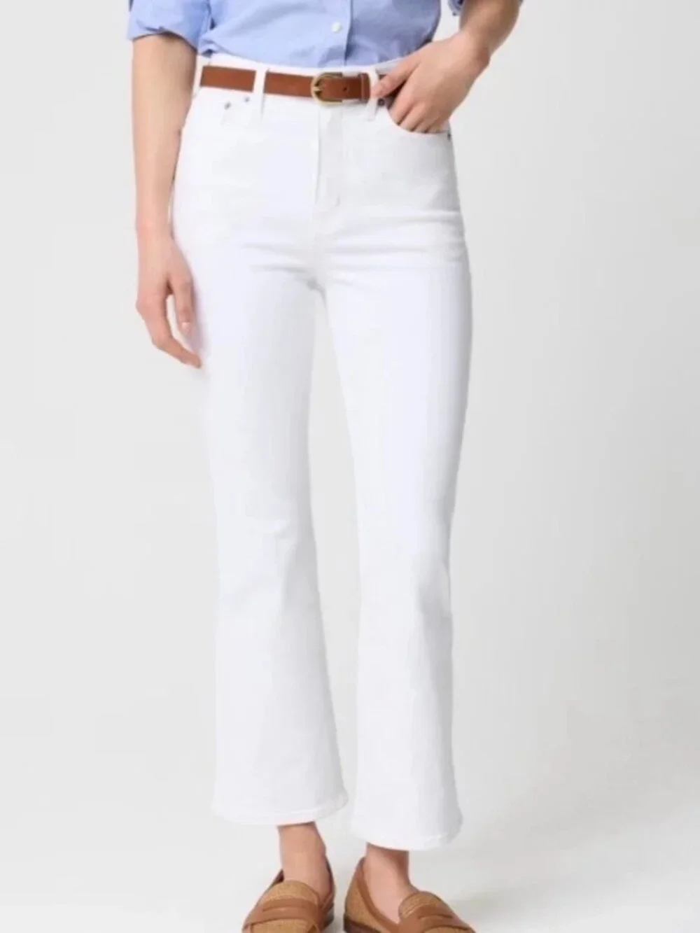 J. Crew White Ankle Flare Jeans 32 NWT